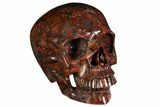 Realistic, Polished Red Picture Jasper Skull #150927-1